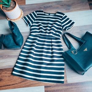 H&M fit & flare stripped dress